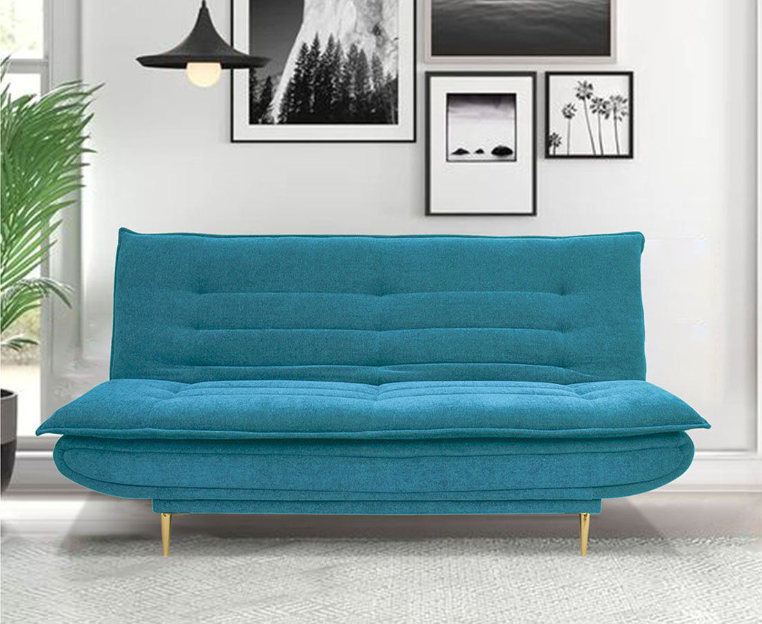 Bliss Fabric Sofa Cum Bed In Sea Green Color